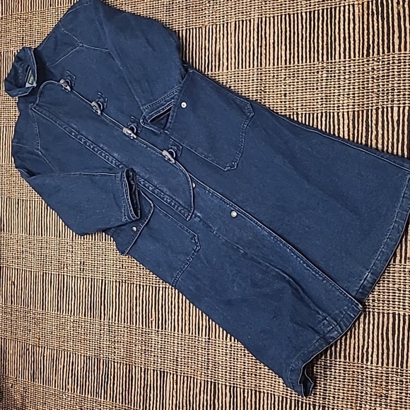 HARVE BERNARD DENIM TRENCH COAT WITH TOGGLE BUTTONS - Picture 4 of 13